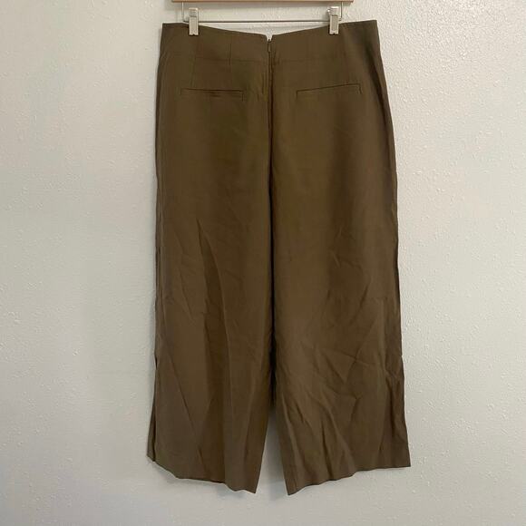 Madewell Mitford Tie Front Wide Leg Pants Women’s Size 14 Slouchy Preppy Cropped - Picture 2 of 11